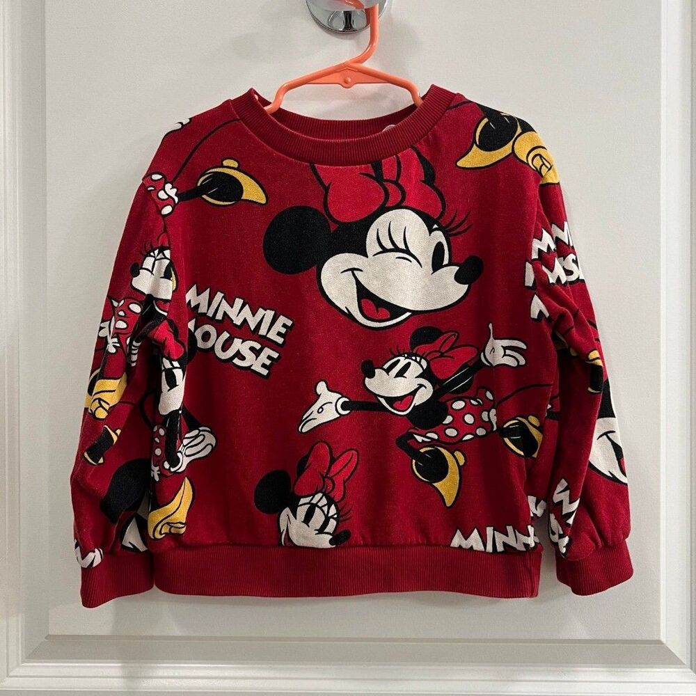H&M Disney Minnie Mouse Printed Sweatshirt Size 5T/6